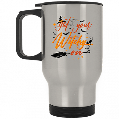 14 oz. Silver Travel Mug