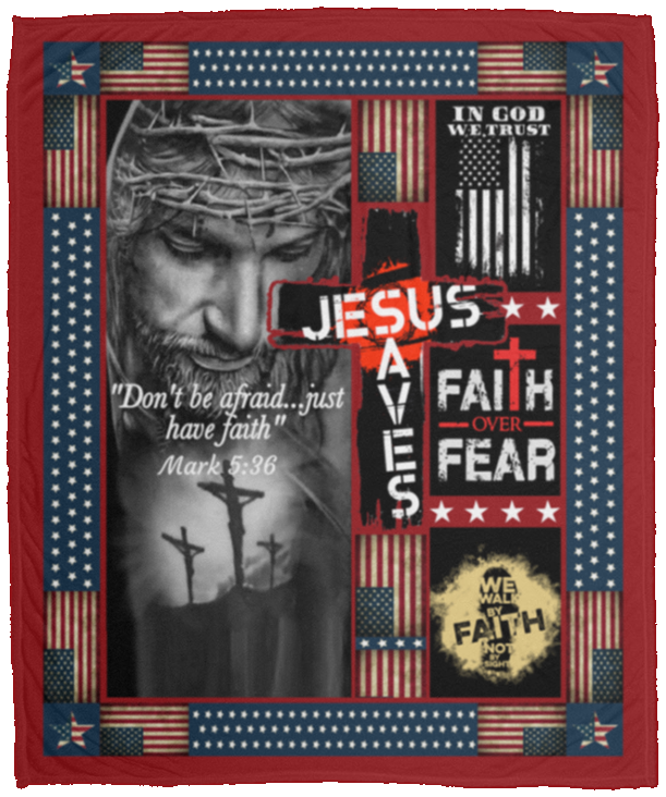 Don't Be Afraid Just Have Faith Mark 5 36 Christian American Flag God Fleece Blanket - Premium Sherpa Blanket, White, Cozy Plush Fleece Blanket - 50x60 Don't Be Afraid Just Have Faith Mark 5 36 Christian American Flag God Fleece Blanket - Premium Sherpa Blanket, White, Cozy Plush Fleece Blanket - 50x60