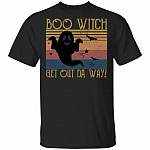 Boo Witch Get Out Da Way Halloween Vintage T-Shirt - Funny Halloween Ghost Shirt, Black, Unisex T-Shirt