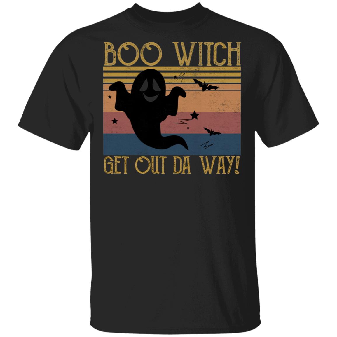 Boo Witch Get Out Da Way Halloween Vintage T-Shirt - Funny Halloween Ghost Shirt, Black, Unisex T-Shirt