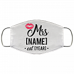 Personalized Face Mask - Mr And Mrs Masks - Bride Couples Wedding Washable Reusable Custom Printed Cloth Face Mask Cover, White, Cloth Face Cover