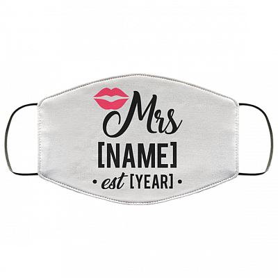 Personalized Face Mask - Mr And Mrs Masks - Bride Couples Wedding Washable Reusable Custom Printed Cloth Face Mask Cover, White, Cloth Face Cover
