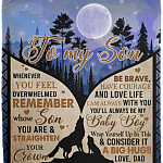 From Dad To My Son Whenever You Feel Overwhelmed Wolf Fleece Blanket – Premium Sherpa Blanket – Woven Blanket, White, Cozy Plush Fleece Blanket - 50x60 From Dad To My Son Whenever You Feel Overwhelmed Wolf Fleece Blanket – Premium Sherpa Blanket – Woven Blanket, White, Cozy Plush Fleece Blanket - 50x60
