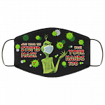 Grinch Just Wear the Stupid Mask Wash Your Hands Too Washable Reusable Custom - Printed Cloth Face Mask Cover, White, Cloth Face Cover