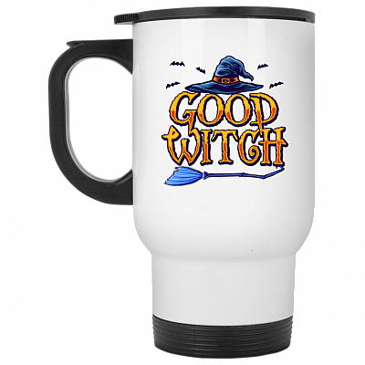 14 oz. White Travel Mug