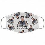 Sickness Be Gone Dennis Washable Reusable Custom - Funny Dennis Reynolds Printed Cloth Face Mask Cover, White, Cloth Face Cover