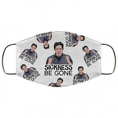 Sickness Be Gone Dennis Washable Reusable Custom - Funny Dennis Reynolds Printed Cloth Face Mask Cover, White, Cloth Face Cover