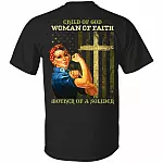 Child Of God Mother Of A Soldier Print On Back Only - Plain Front T-Shirt - Proud Millitary Mom Shirt, Black, Unisex T-Shirt