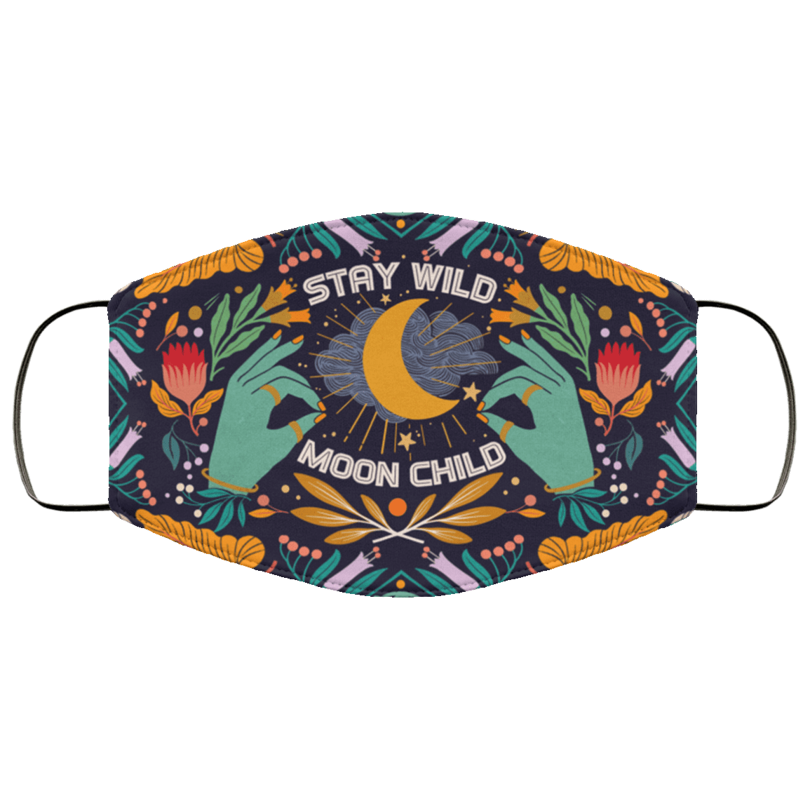 Stay Wild Moon Child Washable Reusable Custom - Printed Cloth Face Mask Cover, White, Cloth Face Cover Stay Wild Moon Child Washable Reusable Custom - Printed Cloth Face Mask Cover, White, Cloth Face Cover