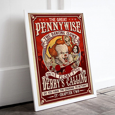 Alternative view of The Great Penny Wise Framed Canvas - Framed Poster - Halloween Decor Wall Art