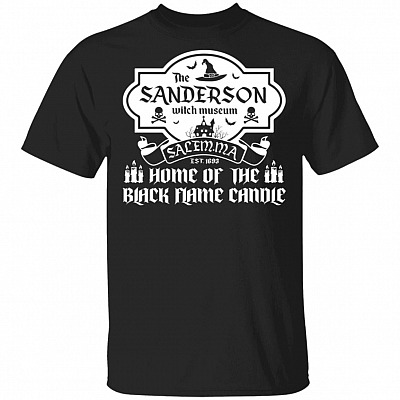 The Sanderson Witch Museum Home Of The Black Flame Candle T-Shirt, Black, Unisex T-Shirt