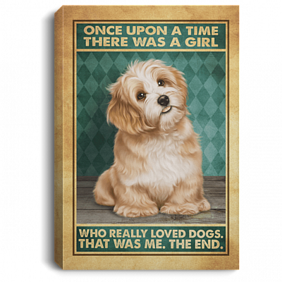 Shih Tzu Once Upon A Time There Was A Girl Who Really Loved Dogs Wrapped Framed Canvas Prints - Unframed Poster, White, 0.75'' Framed Canvas