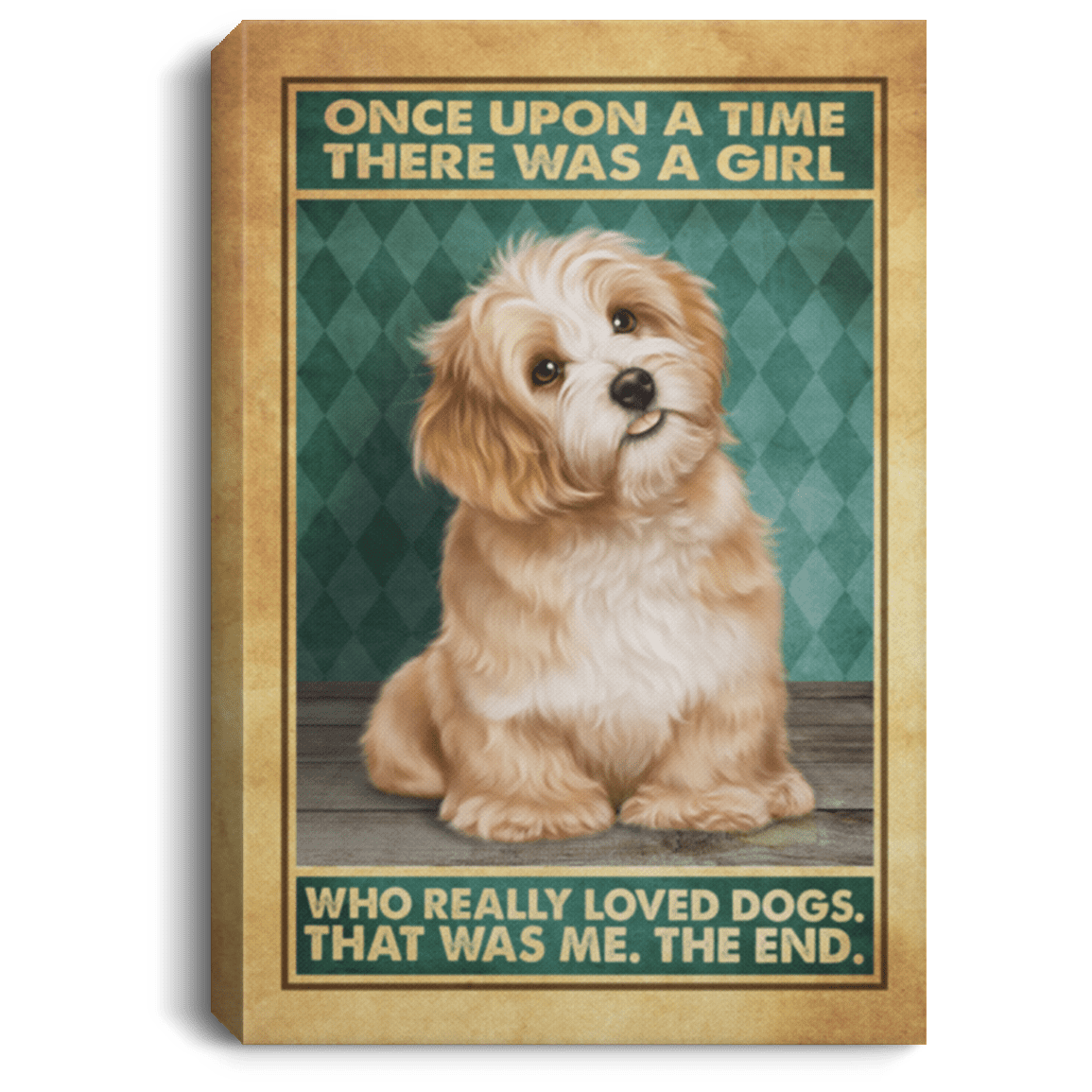 Shih Tzu Once Upon A Time There Was A Girl Who Really Loved Dogs Wrapped Framed Canvas Prints - Unframed Poster, White, 0.75'' Framed Canvas