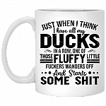 Just When I Think I Have All My Ducks In A Row Ceramic Coffee Mug - Travel Mug - Water Bottle - Color Changing Mug, White, 11 oz. White Mug