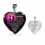 Mom to My Daughter if I Had to Choose Between Loving You and Breathing Heart Pendant Necklace - Heart Luxury Necklace (Silver)