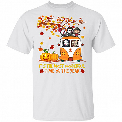 It's The Most Wonderful Time T-Shirt - Horror Movies Characters Shirt, White, Unisex T-Shirt
