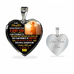 Dad to My Daughter Never Forget That I Love You I Can't Promise to Be Here Heart Pendant Necklace - Heart Luxury Necklace (Silver) Dad to My Daughter Never Forget That I Love You I Can't Promise to Be Here Heart Pendant Necklace - Heart Luxury Necklace (Silver)