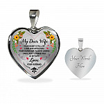 Husband to My Dear Wife Your Heart Is Full of Love and Affection Heart Pendant Necklace - Heart Luxury Necklace (Silver)