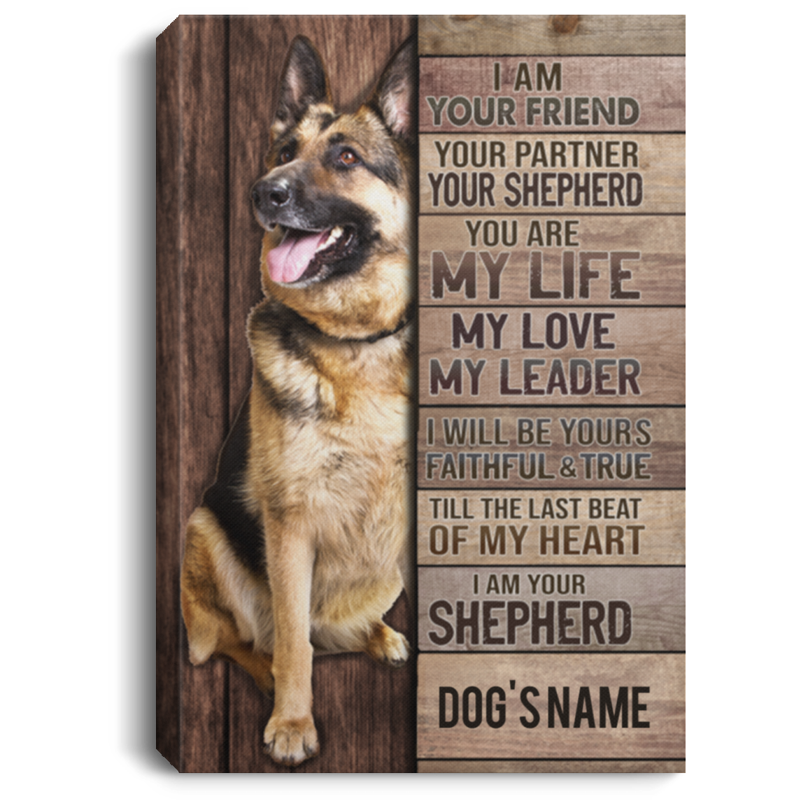 Personalized I Am Your Friend Your Partner Your Shepherd Wrapped Framed Canvas Prints - Unframed Poster, White, 0.75'' Framed Canvas