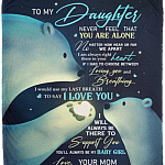 Bear To My Daughter Never Feel That You Are Alone No Matter How near or Far We Apart Fleece - Mink Sherpa Blanket, White, Cozy Plush Fleece Blanket - 50x60