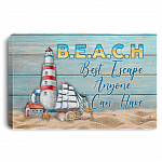 Best Escape Anyone Can Have Ocean Beach Gallery Wrapped Framed Canvas Prints - Unframed Poster - Home Decor Wall Art, White, 0.75'' Framed Canvas