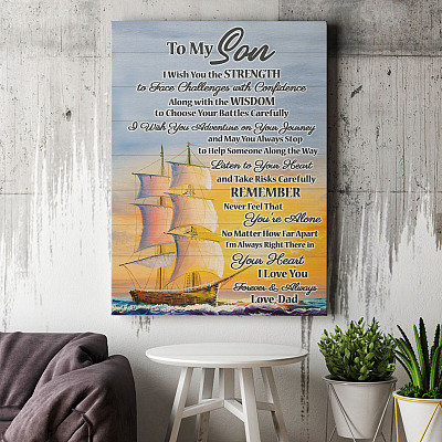 Alternative view of From Dad To My Son I Wish You The Strength To Face Challenges Wrapped Framed Canvas Prints - Unframed Poster