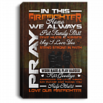 In This Firefighter Home Gallery Wrapped Framed Canvas Prints - Unframed Poster - Home Decor Wall Art, White, 0.75'' Framed Canvas