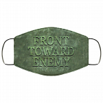 Front Toward Enemy Washable Reusable Custom Printed Cloth Face Mask Cover, White, Cloth Face Cover Front Toward Enemy Washable Reusable Custom Printed Cloth Face Mask Cover, White, Cloth Face Cover
