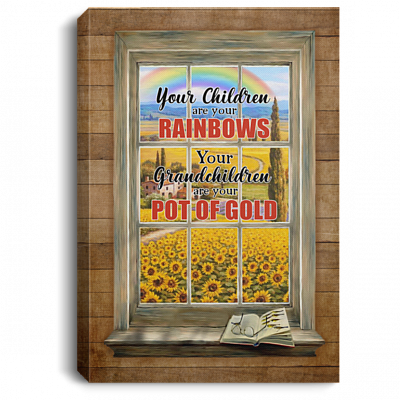 Your Grandchildren Are You Pot Of Gold Gallery Wrapped Framed Canvas Prints-Unframed Poster, White, 0.75'' Framed Canvas
