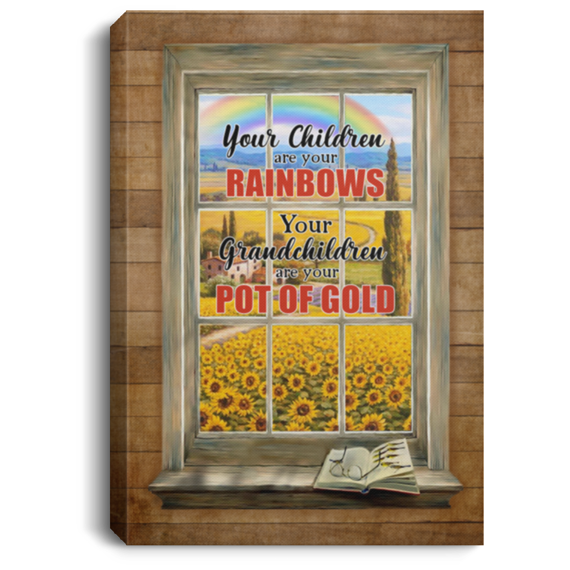 Your Grandchildren Are You Pot Of Gold Gallery Wrapped Framed Canvas Prints-Unframed Poster, White, 0.75'' Framed Canvas