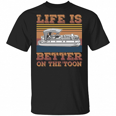 Life Is Better on the Toon Vintage T-Shirt - Motorboating Lover Vintage Shirt, Black, Unisex T-Shirt