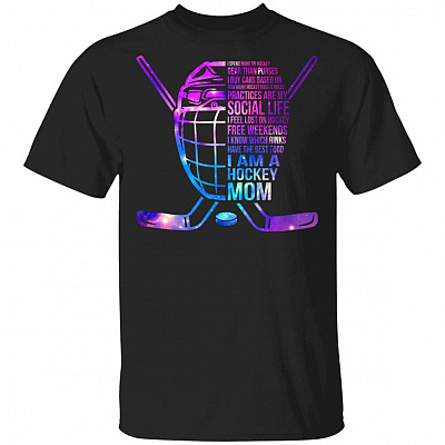 I Am A Hockey Mom T-Shirt - Funny Hockey Mom Shirt, Black, Unisex T-Shirt