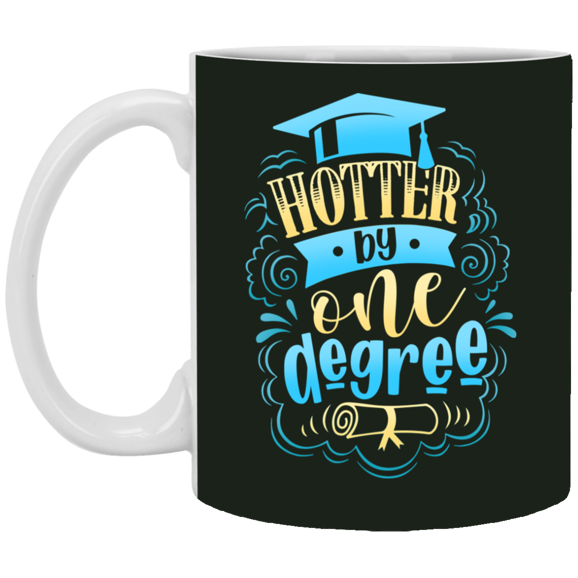 Hotter By One Degree Ceramic Coffee Mug - Travel Mug - Color Changing Mug, Forest, 11 oz. White Mug