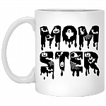 Momster Halloween Mom Ceramic Coffee Mug - Ladies Halloween Mug, White, 11 oz. White Mug