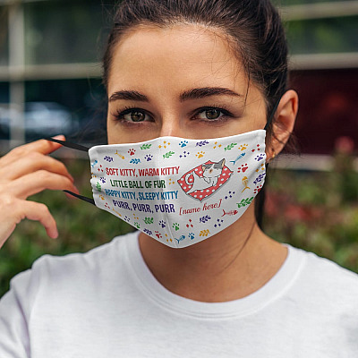 Alternative view of Personalized Soft Kitty Warm Kitty Little Ball of Fur Washable Reusable Custom - Printed Cloth Face Mask Cover