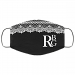 RBG Collar Washable Reusable Custom - RBG Printed Cloth Face Mask Cover, Black, Cloth Face Cover