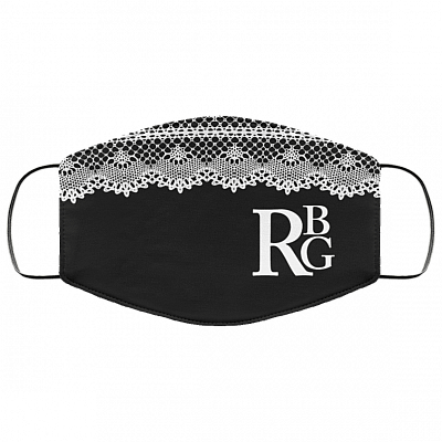 RBG Collar Washable Reusable Custom - RBG Printed Cloth Face Mask Cover, Black, Cloth Face Cover