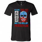 It's The Bill Of Rights Not The Bill Of Feelings Skull American Flag T-Shirt - V-Neck Shirt, Black, V-Neck T-Shirt