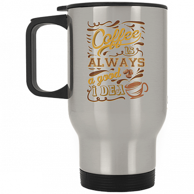 14 oz. Silver Travel Mug
