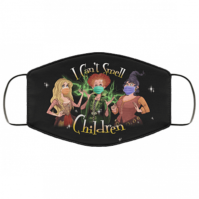 I Can't Smell Children Washable Reusable Custom – Funny Hocus Pocus Printed Cloth Face Mask Cover, Black, Cloth Face Cover