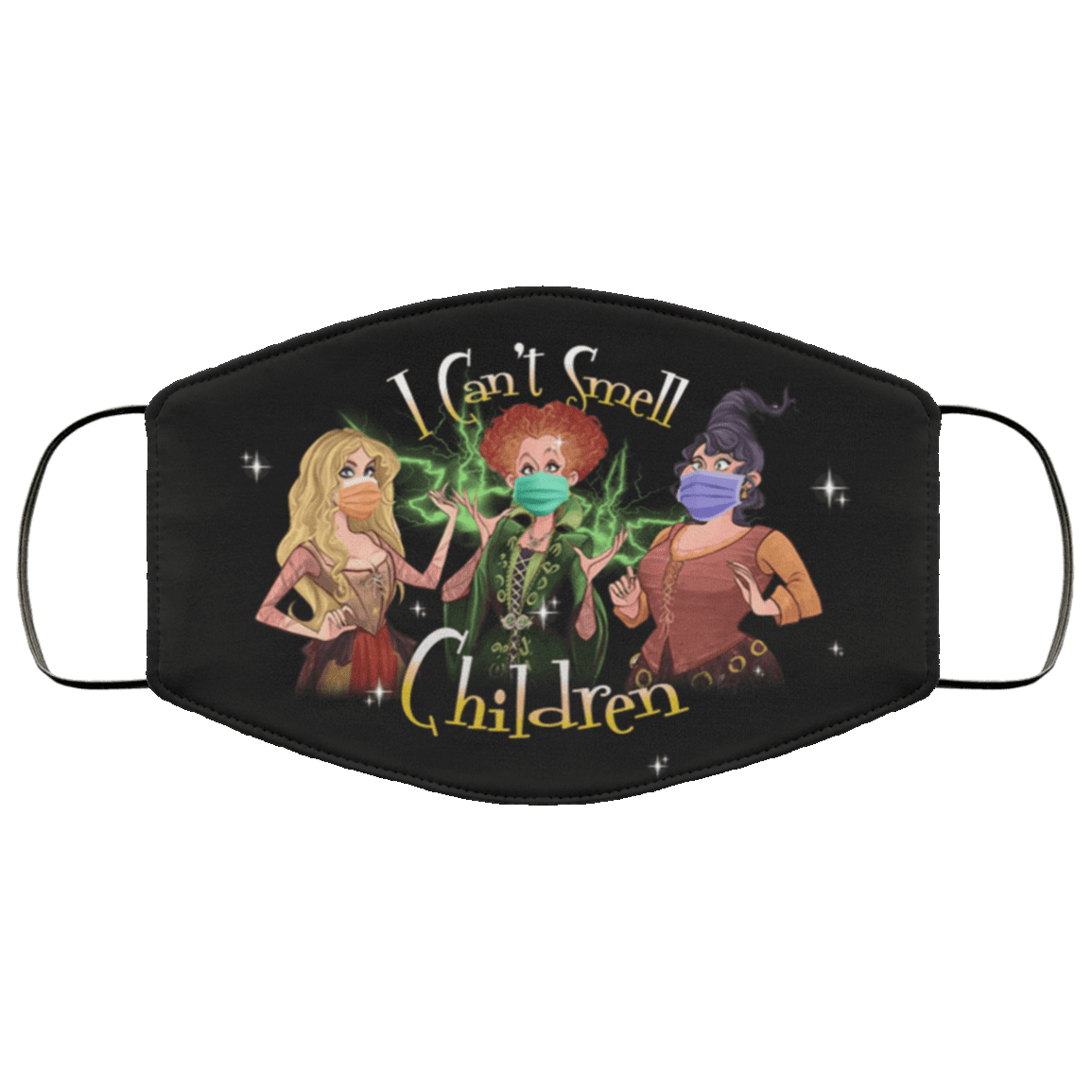 I Can't Smell Children Washable Reusable Custom – Funny Hocus Pocus Printed Cloth Face Mask Cover, Black, Cloth Face Cover