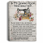 In My Sewing Room Gallery Wrapped Framed Canvas Prints - Unframed Poster - Home Decor Wall Art - Sewing Room Wall Art, White, 0.75'' Framed Canvas