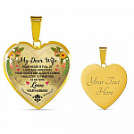 Husband to My Dear Wife Your Heart Is Full of Love and Affection Heart Pendant Necklace - Heart Luxury Necklace (Gold Plated)