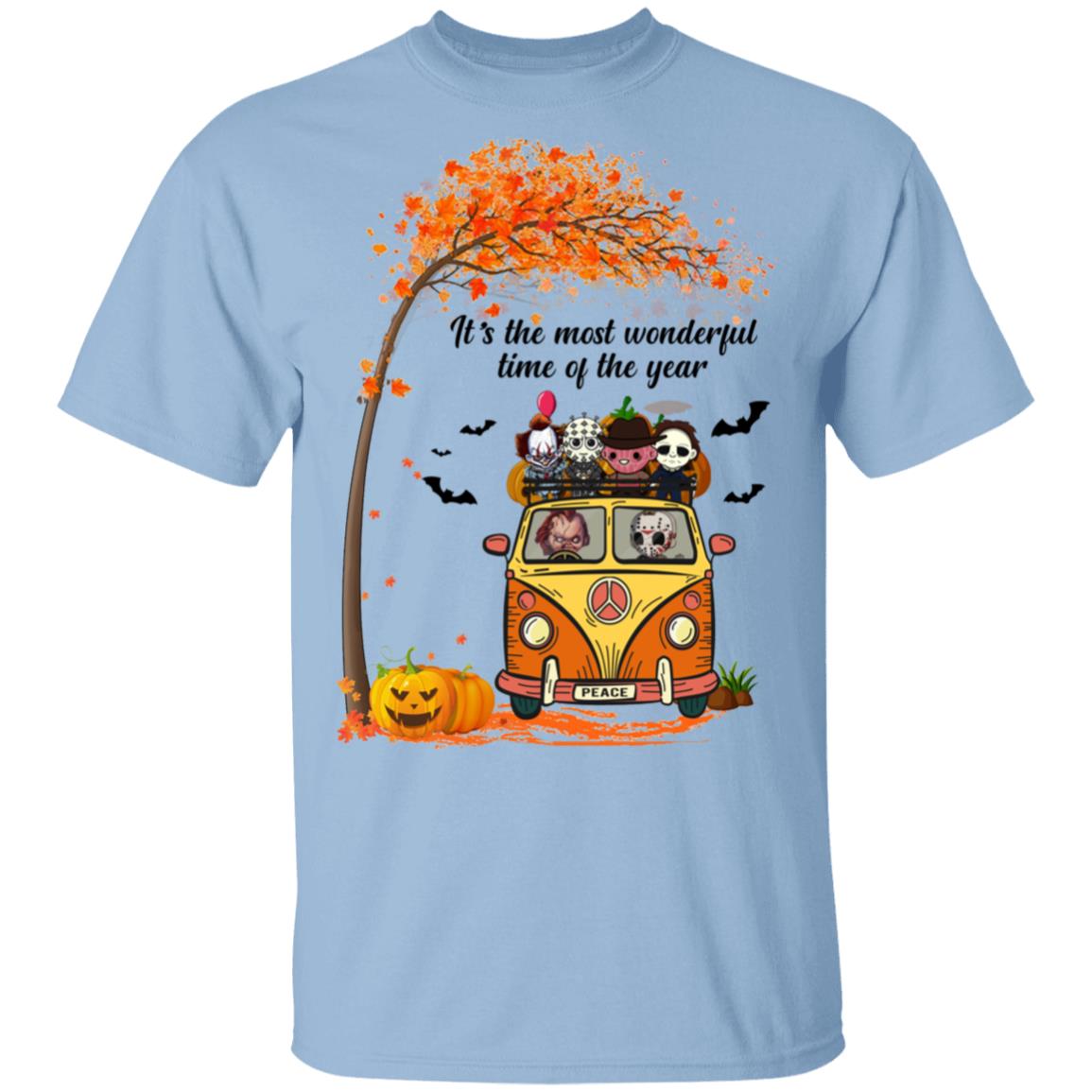 It's The Most Wonderful Time Of The Year Halloween Shirt - Funny Cute Creepy Characters Horror Movie Shirt, Light Blue, Unisex T-Shirt