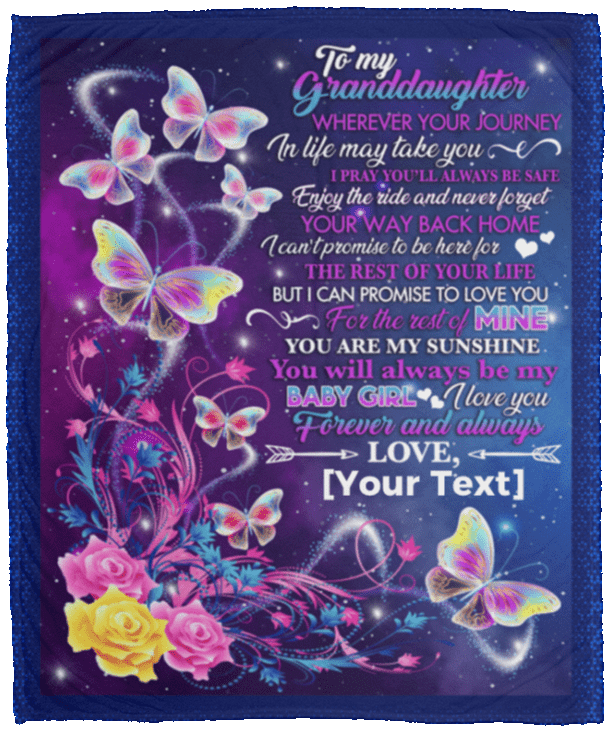 Personalized To My Granddaughter Wherever Your Journey In Life My Take You Fleece Blanket - Mink Sherpa Blanket, White, Cozy Plush Fleece Blanket - 50x60 Personalized To My Granddaughter Wherever Your Journey In Life My Take You Fleece Blanket - Mink Sherpa Blanket, White, Cozy Plush Fleece Blanket - 50x60