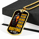 Crawling Is Acceptable Falling Is Acceptable Blood Is Acceptable Sweat Is Acceptable Pain Is Acceptable US Army Veteran Dog Tag Pendant Necklace - Dog Tag (Gold Plated)