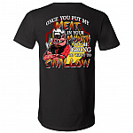 Grilling Once You Put My Meat in Your Mouth You're Going to Swallow Print on Back T-Shirt - V-Neck, Black, V-Neck T-Shirt