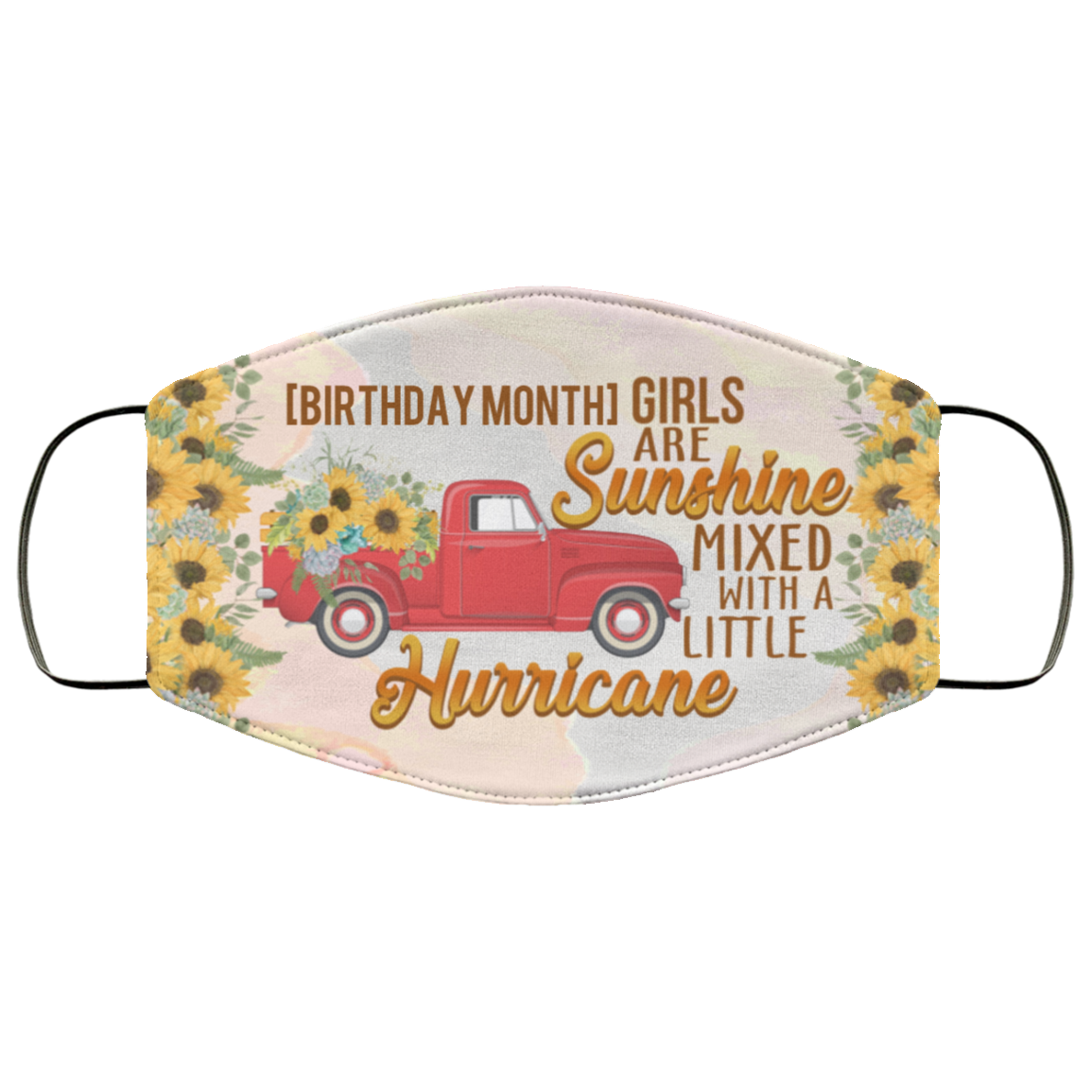 Personalized Girls Are Sunshine Mixed With A Little Hurricane Washable Reusable Printed Cloth Face Mask Cover, White, Cloth Face Cover