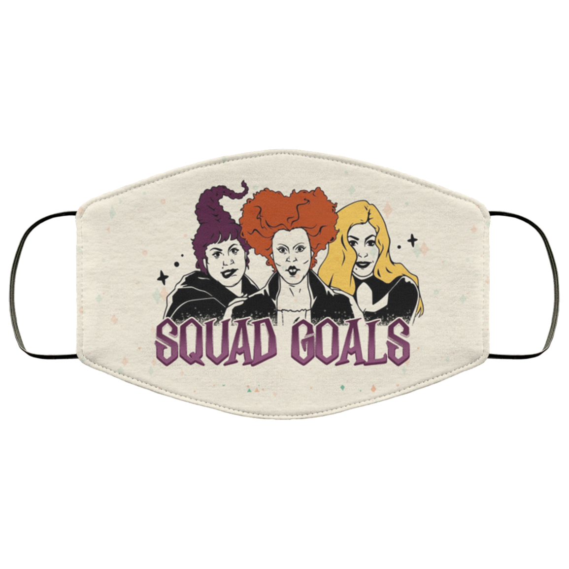 Squad Goal Three Witches Pocus Washable Reusable Printed Cloth Face Mask Cover, White, Cloth Face Cover