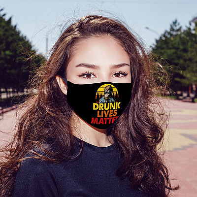Alternative view of Drunk Bigfoot Drunk Lives Matter Washable Reusable Custom – Printed Cloth Face Mask Cover